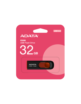 ADATA USB 2.0 RETRACTABLE 32GB BLK/RED