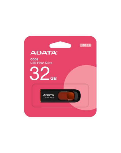 ADATA USB 2.0 RETRACTABLE 32GB BLK/RED