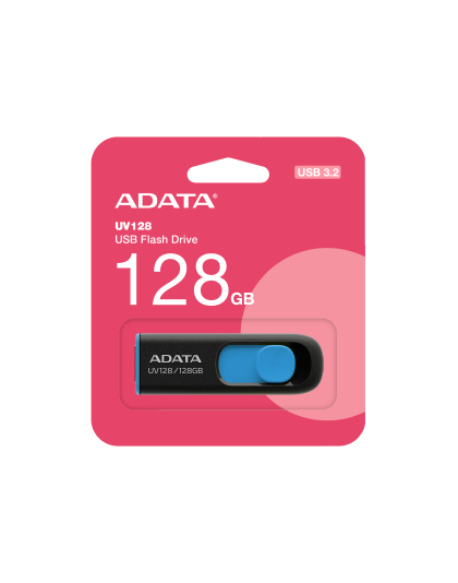 ADATA USB 3.2 RETRACTABLE 128GB BLK/BLU