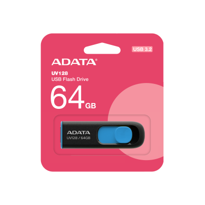 ADATA USB 3.2 RETRACTABLE 64GB BLK/BLU