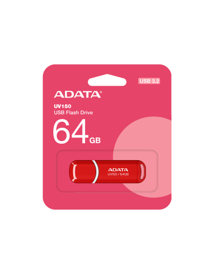 ADATA UV150 USB 3.2 64GB SNAP CAP RED