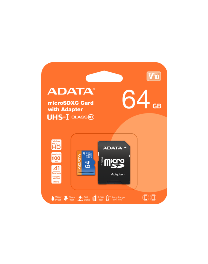 ADATA CLASS 10 MICRO UHS 64GB + ADAPTER