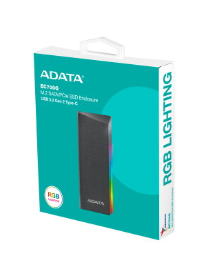 ADATA EC700G M.2 PCIE/SATA SSD ENCL. RGB