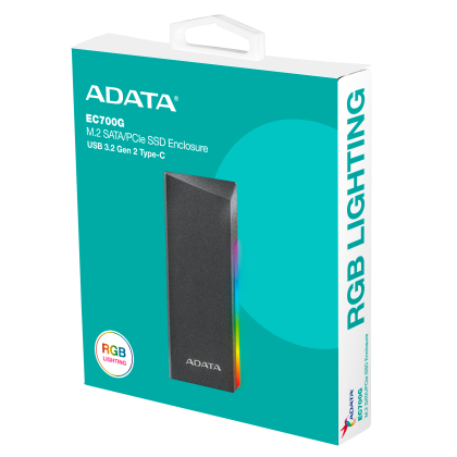 ADATA EC700G M.2 PCIE/SATA SSD ENCL. RGB