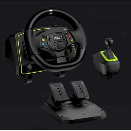 GENIUS SPEEDMASTE X2 1080° Vibration Feedback Racing Wheel with Shifter for PC, PlayStation, and Xbox platforms