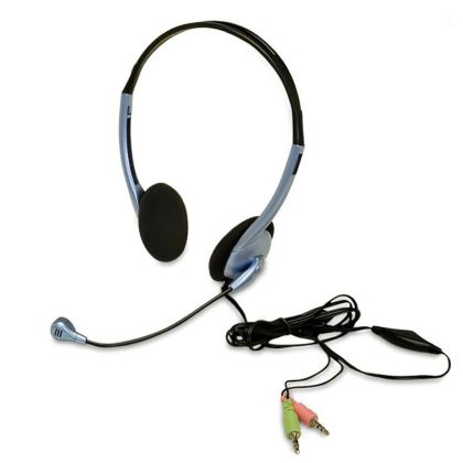 GENIUS HEADSET, HS-02B HEADBAND, Adjustable headband Headset with microphone,Soft sponge ear pads,In-line volume control,Great for MSN , SKYPE or internet chatting, 2x 3.5mm