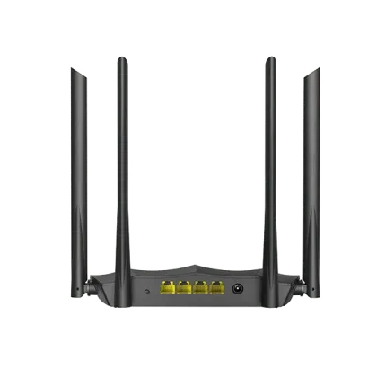 TENDA DUAL BAND ROUTER, AC1200 GIGABIT WIRELESS ROUTER 1XWAN PORT AND 3XLAN PORT 4x6dBi EXTERNAL HIGHGAIN ANTENNAES INCLUDES BEAMFORMING+ AND MU-MIMO TECHNOLOGY