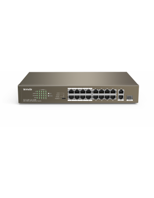 TENDA RACKMOUNT SMART SWITCH 10/100 16-PORT POE 250W 1 GIGABIT UPLINK AND 1 GIGABIT/SFP COMBO (INCLUDES RACK BRACKETS)
