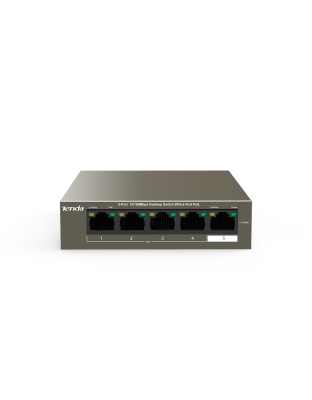 TENDA DESKTOP  SWITCH 10/100 4-PORT POE 58W 1 PORT 10/100 FAST-ETHERNET UPLINK