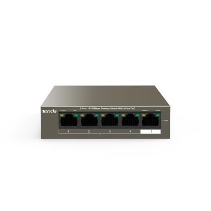 TENDA DESKTOP  SWITCH 10/100 4-PORT POE 58W 1 PORT 10/100 FAST-ETHERNET UPLINK