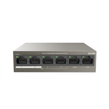 TENDA DESKTOP  SWITCH 10/100 4-PORT POE 58W 1 PORT 10/100 FAST-ETHERNET UPLINK