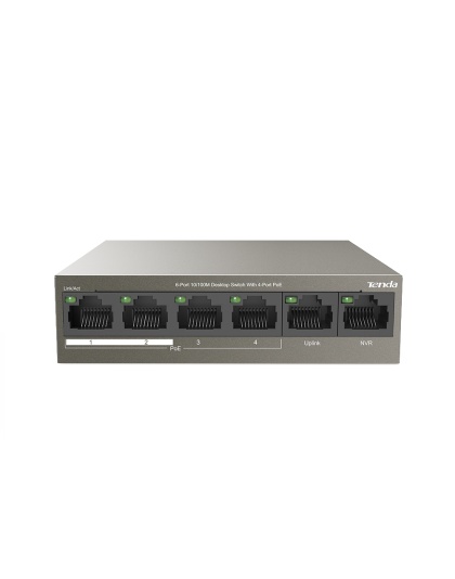 TENDA DESKTOP  SWITCH 10/100 4-PORT POE 58W 1 PORT 10/100 FAST-ETHERNET UPLINK