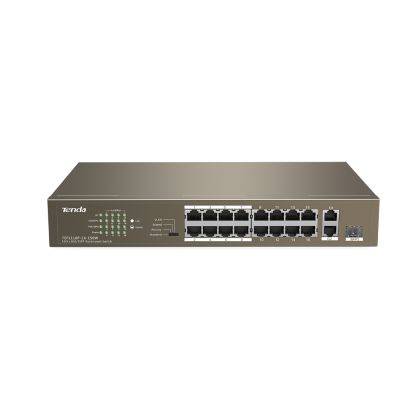 TENDA DESKTOP SWITCH 16 PORT 10/100 POE 150W + 1 PORT GIGABIT/SFP SLOT