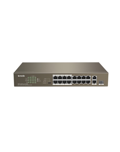 TENDA DESKTOP SWITCH 16 PORT 10/100 POE 150W + 1 PORT GIGABIT/SFP SLOT
