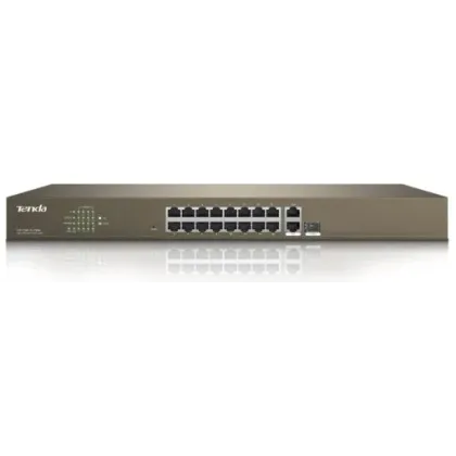TENDA RACKMOUNT SMART SWITCH 10/100 16-PORT POE 250W 1 GIGABIT UPLINK AND 1 GIGABIT/SFP COMBO