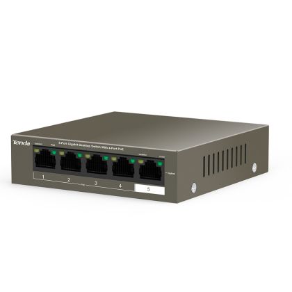 TTENDA DESKTOP  SWITCH GIGABIT 4-PORT POE 58W 1 PORT 10/100 FAST-ETHERNET UPLINK
