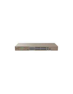 TENDA RACKMOUNT UNMANAGED SWITCH 10/100 24-PORT POE 230W 1 GIGABIT UPLINK AND 1 GIGABIT/SFP COMBO PORT
