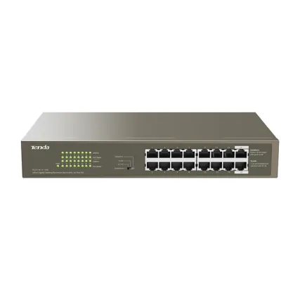 TENDA RACKMOUNT SWITCH GIGABIT 16 PORT POE 150W (INCLUDES BRACKETS)