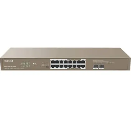 TENDA RACKMOUNT SWITCH GIGABIT 16 PORT POE with 2 x SFP 250W
