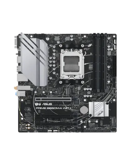 ASUS PRIME B650M-A WIFI II, AMD, Socket AM5, AMD Ryzen™ 7, DDR5-SDRAM, 128 GB, DIMM