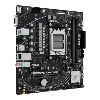 ASUS PRIME A620M-K, AMD, Socket AM5, AMD Ryzen 5 7th Gen, AMD Ryzen 7 7th Gen, AMD Ryzen 9 7th Gen, Socket AM5, DDR5-SDRAM, 96 GB