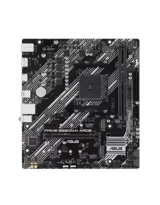 ASUS PRIME B550M-K ARGB, AMD, Socket AM4, DDR4-SDRAM, 64 GB, DIMM, Dual-channel