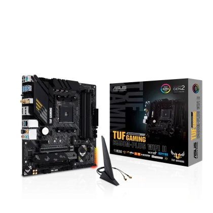 ASUS TUF GAMING B550M-PLUS WIFI II, AMD, Socket AM4, AMD Ryzen™ 3, AMD Ryzen™ 5, AMD Ryzen™ 7, 3rd Generation AMD Ryzen™ 9, AMD Ryzen 9 5th Gen, Socket AM4, DDR4-SDRAM, 128 GB