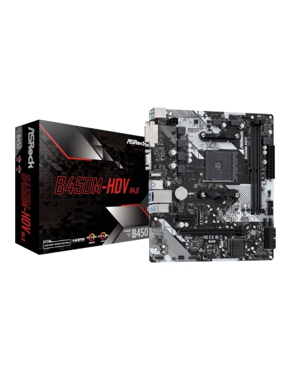 ASRock B450M-HDV R4.0 AMD AM4 M-ATX Motherboard
