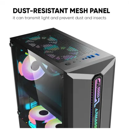 Armaggeddon Tritron Pro 300 ATX Gaming Case with 3x ARGB Fans - Black