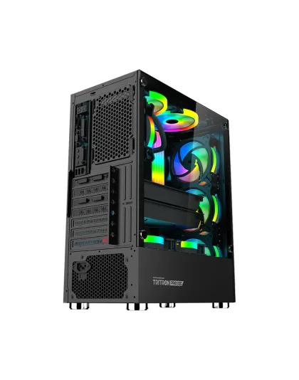 Armaggeddon Tritron Pro 300 ATX Gaming Case with 3x ARGB Fans - Black