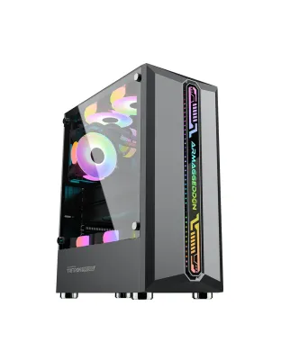 Armaggeddon Tritron Pro 300 ATX Gaming Case with 3x ARGB Fans - Black