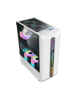 Armaggeddon Tritron Pro 300 ATX Gaming Case with 3x ARGB Fans - White