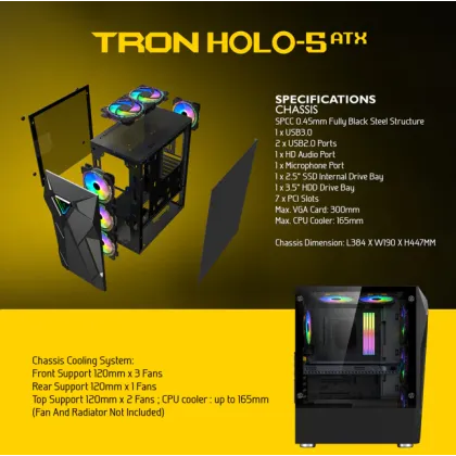Armaggeddon Tron Holo-5 ATX Gaming Case