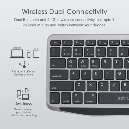 Multi Mode Wireless Keyboard + Touchpad - KT210