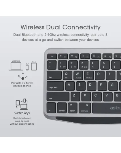 Multi Mode Wireless Keyboard + Touchpad – KT210