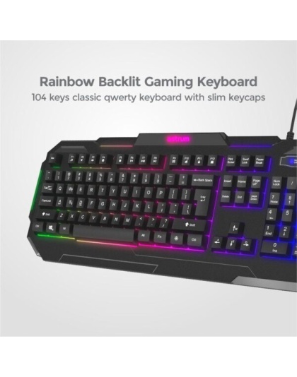 KG200 Slim Backlit Wired Gaming Keyboard