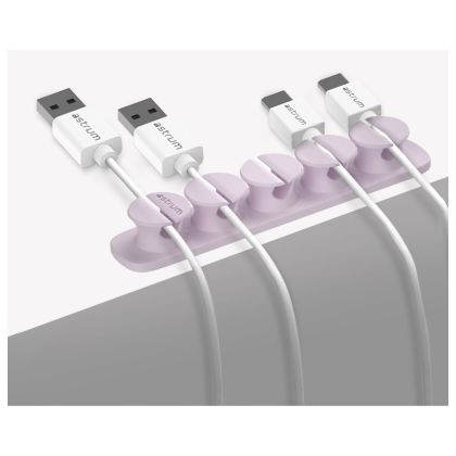 CO110_Cable_Organizer_Clips_-_5_Bays_4_Storage_Compartments_-_Purple