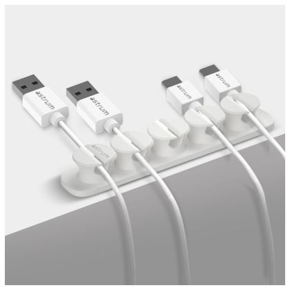 CO110_Cable_Organizer_Clips_-_5_Bays_4_Storage_Compartments_-_White