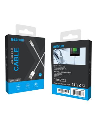 Verve_UC30_3A_USB-A_to_USB-C_Charge_Sync_Braided_Cable_-_White