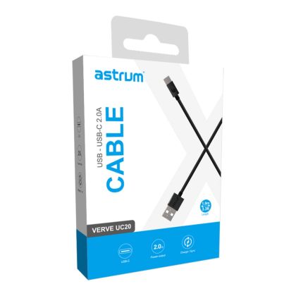 Verve_UC20_2A_USB-A_to_USB-C_Charge_Sync_1.0m_Cable_-_Black