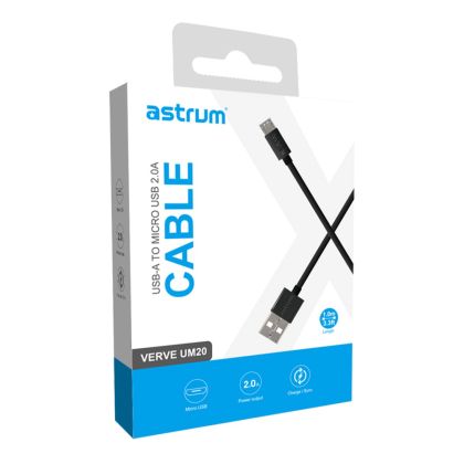 Verve_UM20_2A_USB-A_to_Micro_USB_Charge_Sync_1.0m_Cable_-_Black