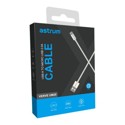 Verve_UM20_2A_USB-A_to_Micro_USB_Charge_Sync_1.0m_Cable_-_White