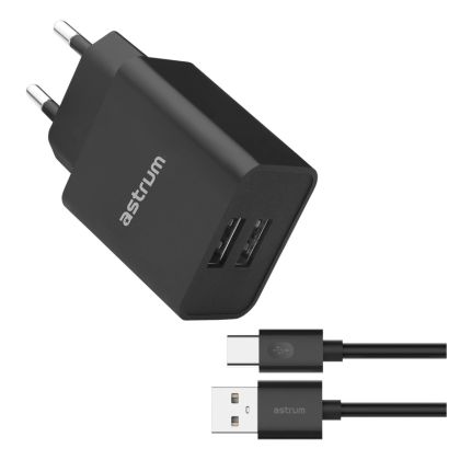 Pro_Dual_U24_12W_Dual_USB_Travel_Wall_Charger_USB-C_Cable_-_Black