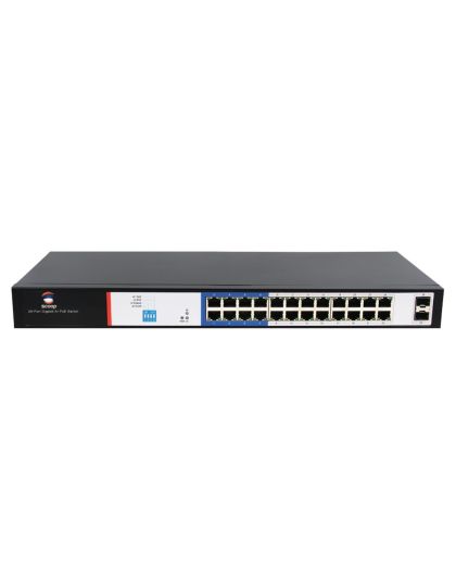Scoop_24_Port_Gigabit_PoE_250W_2SFP_Switch