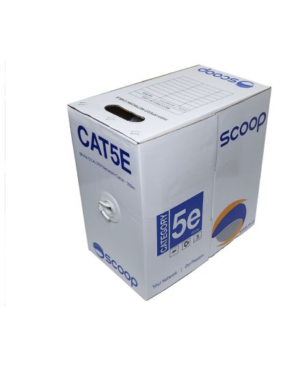 Scoop_305m_Box_Cat5e_CCA_White_UTP_Cable