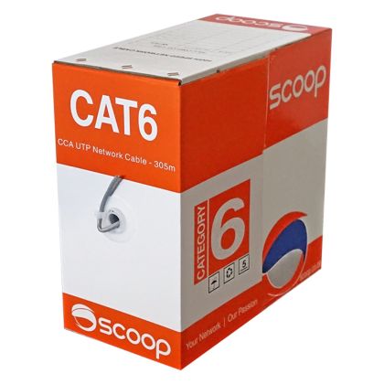 Scoop_305m_Box_Cat6_CCA_Grey_UTP_Cable