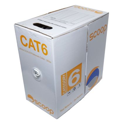 Scoop_305m_Box_Cat6_CCA_White_UTP_Cable