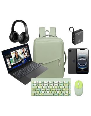 Lenovo_V15_AMD_R3_8_256_Iphone_16e_Bag_Headphone_Powerbank_KBM