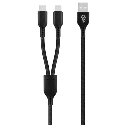 Pro_Bass_Cord_Series_1.2m_15w_USB-A_to_2x_USB-C_Braided_-_Black