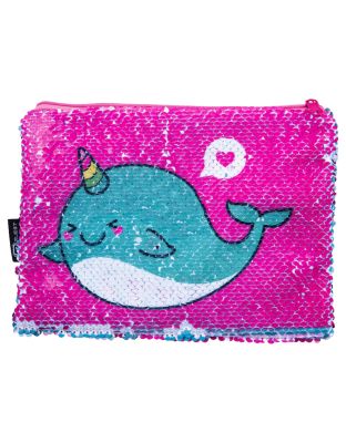 Quest_Sequin_Narwhale_Pencil_Case._Pink